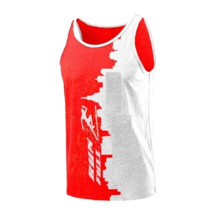 Back view of men’s custom performance t-shirt