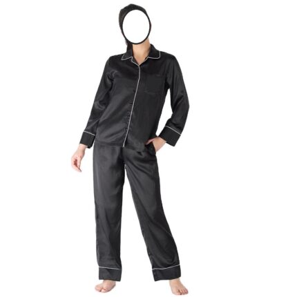 Women’s Plus Size Satin Silk Pajama Set