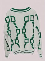 Women's geometric knit cardigan pattern