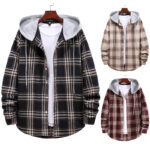 Custom men's hooded flannel shirt
