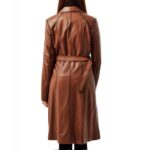 Women's brown sheepskin leather coat