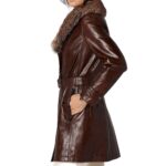 Custom women's sheepskin trench coat