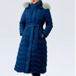 Women’s long hooded puffer jacket
