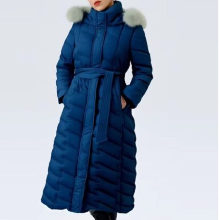 Women’s long hooded puffer jacket