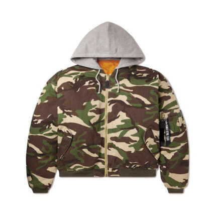 Custom camo varsity jacket manufacturer