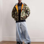 Oversized camo varsity jacket