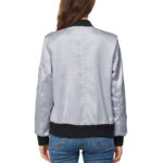 Satin varsity bomber jacket
