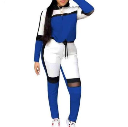 Custom logo women's color block tracksuit