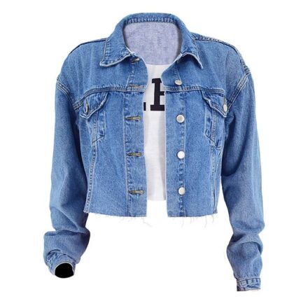 Wholesale women's cropped denim jacket