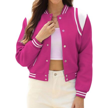 Custom women's cropped varsity jacket