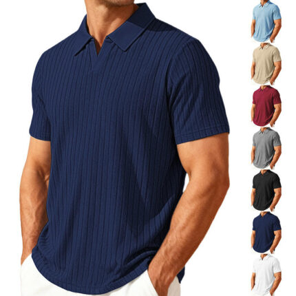 Custom men's jacquard polo shirt