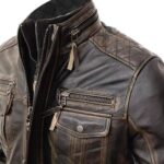 Custom men's cafe racer leather jacket