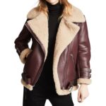 OEM women's oversized PU shearling jacket