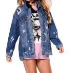 Women's distressed denim jacket
