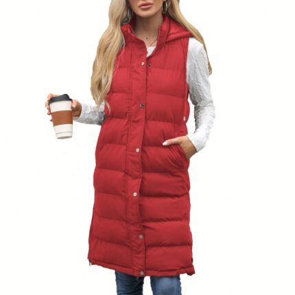 Custom women’s longline puffer vest