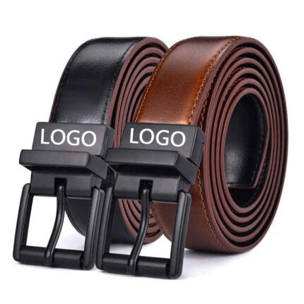 Custom Length Reversible Cowhide Leather Belt for Men