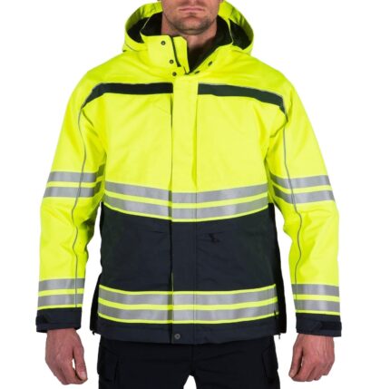 High visibility reflective softshell safety jacket with custom logo