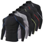 Men's black long sleeve rash guard