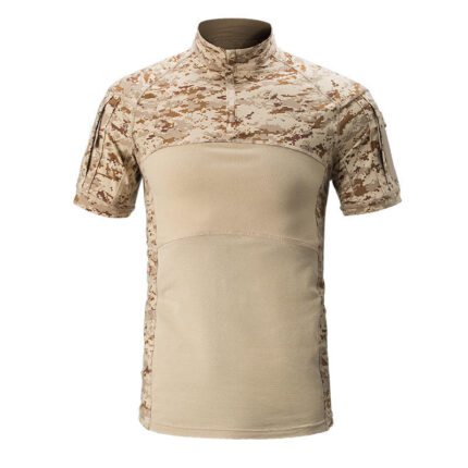 Custom cotton tactical T-shirt with camouflage design