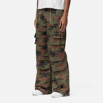 Tactical camouflage cargo pants pocket detail