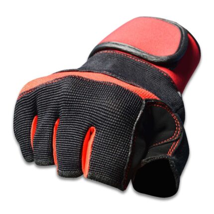 Leather rubber half-finger gym gloves