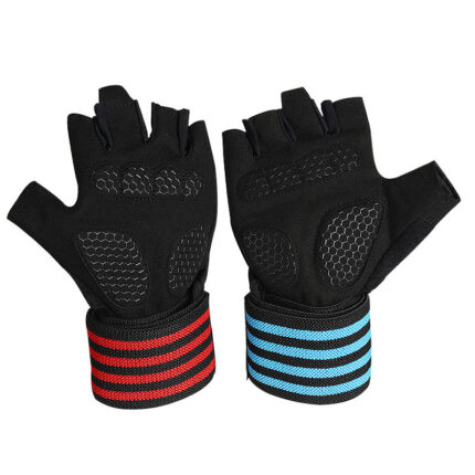Weight lifting workout gloves with wrist wrap support