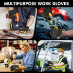 Comfortable leather mechanic work gloves