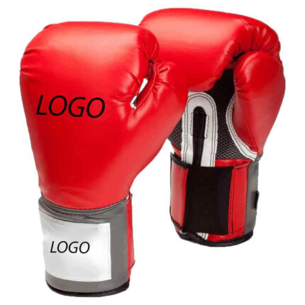 Custom leather boxing gloves with hook-and-loop closure