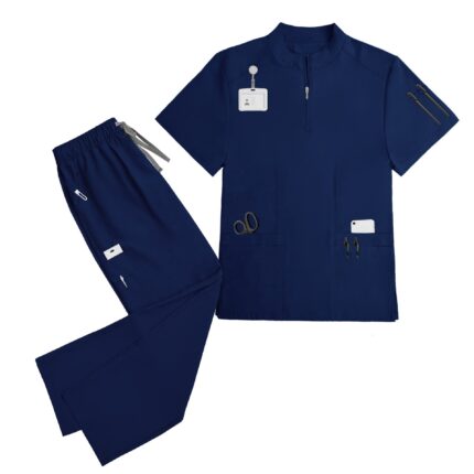 Custom stand collar medical scrub set