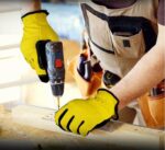 Reinforced synthetic leather work gloves