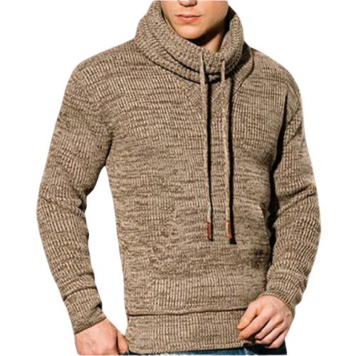 Men's Hooded Cowl Neck Knit Sweater Men's hooded cowl neck knit sweater
