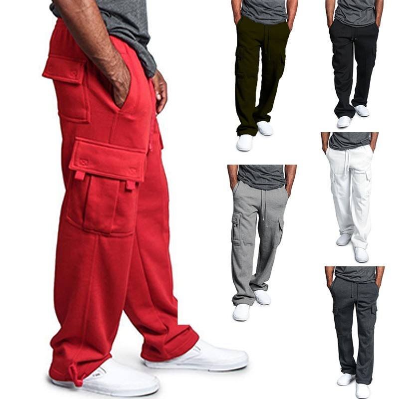 Cargo Pants With Multi Pockets Men's Casual Pants Man Trousers Pants Wide Leg Sweatpants Men (1)