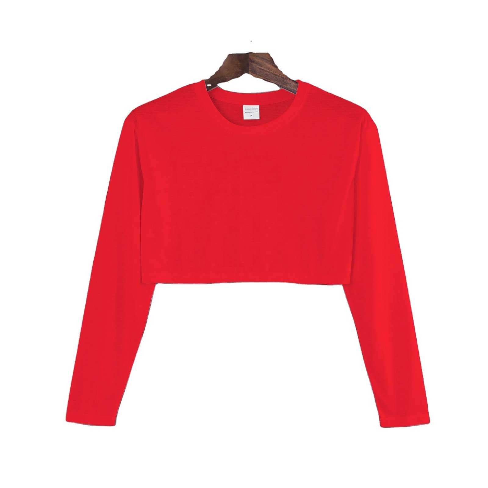 Casual Cotton Long Sleeve Crop Top T-shirt for HTV and Vinyl (1)