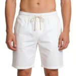 Custom men’s cotton linen shorts lightweight breathable summer wear