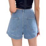 Women’s denim shorts stitching detail