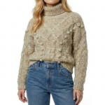 Women's vintage wool acrylic crew neck sweater