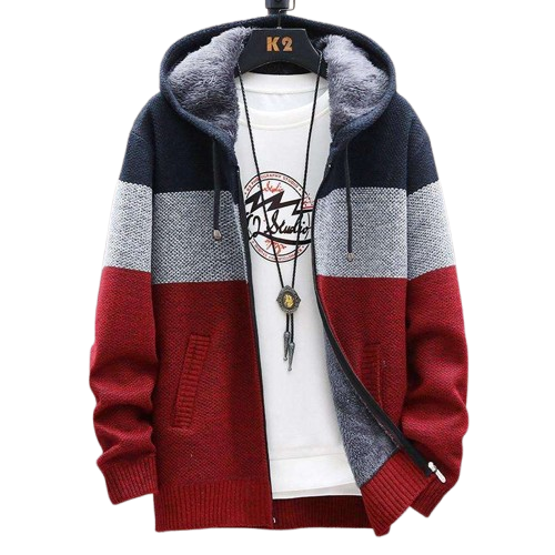 Men's Hooded Knit Cardigan Sweater Men's hooded knit cardigan sweater