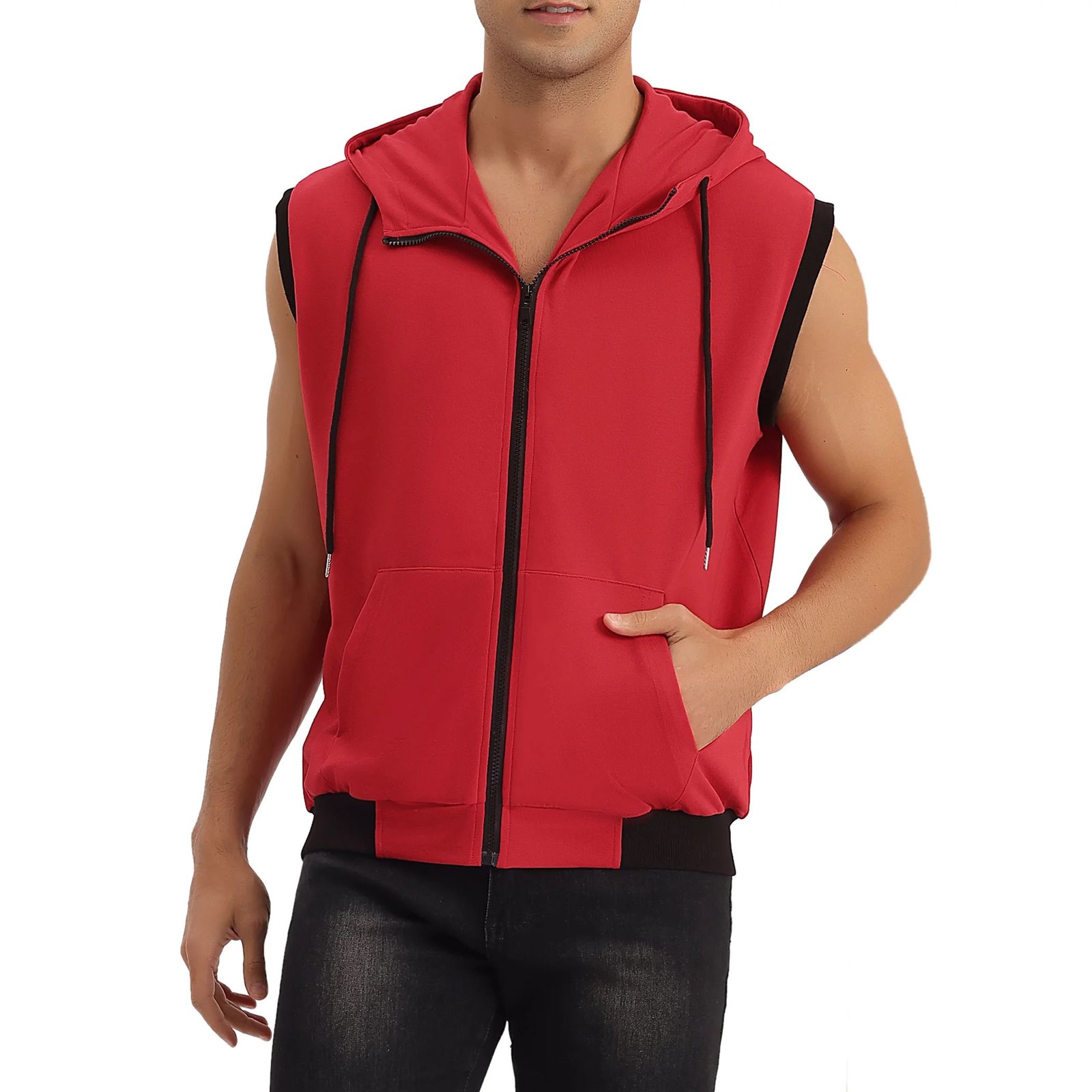 Men’s Full Zip Sleeveless Hoodie Men’s full zip sleeveless hoodie