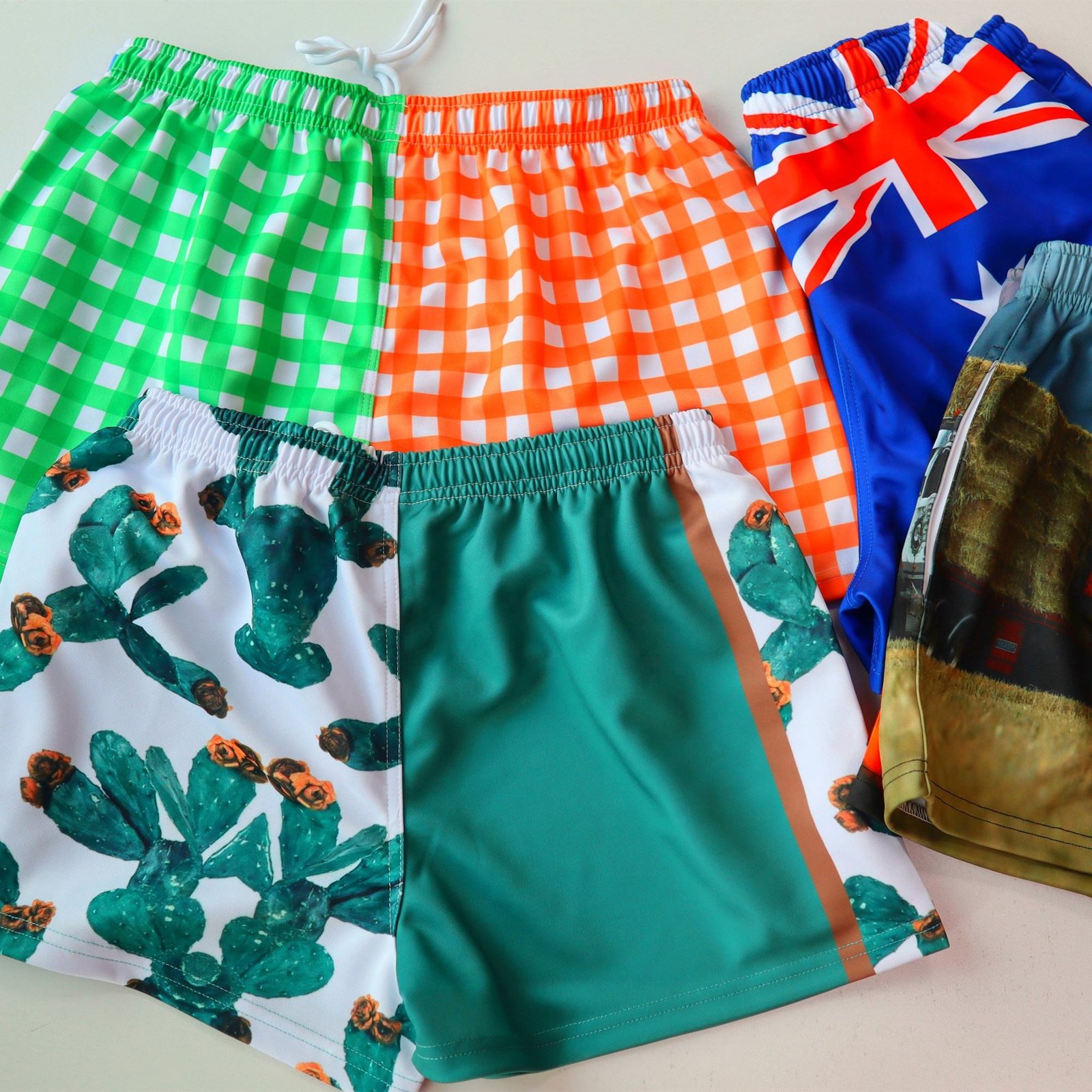 Two Tone Summer Cool Dry Sports Rugby Footy Shorts Aussie Breathable Custom Print Casual Cargo Shorts With Zip Pockest (1)