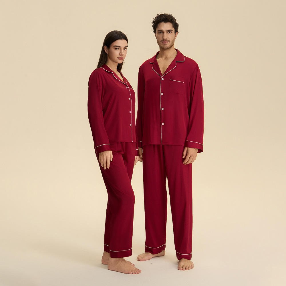 Unisex Knitted Lounge Wear Set Autumn Casual Polyester Pajamas Elastic Waist Logo Set (1)