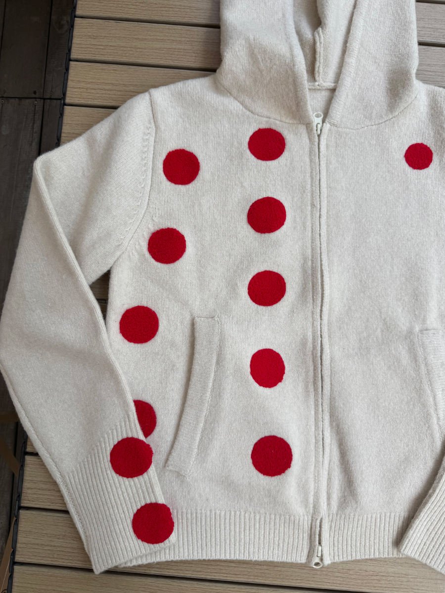 unisex cashmere wool zip cardigan oversized jacquard knit hoodie