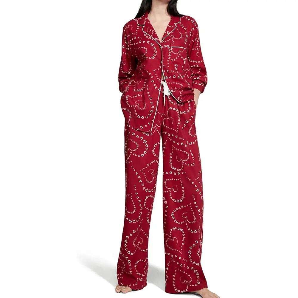 Women’s 100% Silk Knitted Pajama Set Two Piece Luxury Lounge Wear (3)