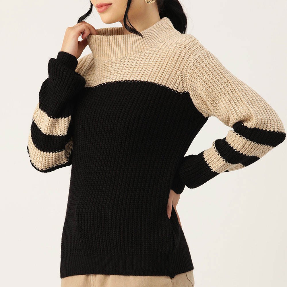 Women’s Loose Mock Neck Ribbed Knit Sweater Lightweight Pullover Winter Fall 2026 (2)