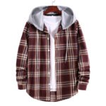 Soft flannel hooded shirt