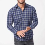 Cotton blend flannel work shirt
