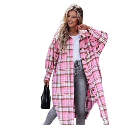 Women's plaid flannel blouse