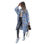Loose fit flannel blouse