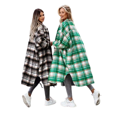 Custom women's plaid flannel blouse