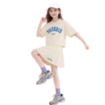 Girls letter print polo shirt