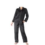Plus size women's satin silk pajama set